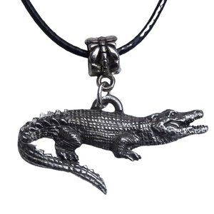 Alligator Necklace on Black Cord 3088